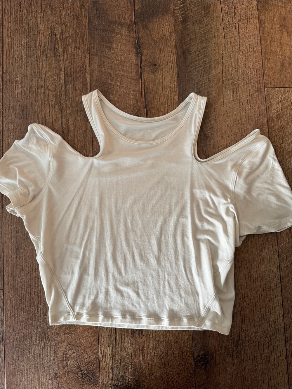 lululemon athletica bone Cold-Shoulder Crop Top